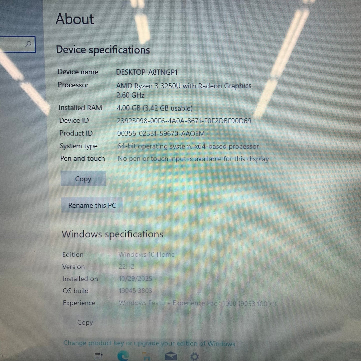 HP Laptop 14-DK1022WM 14" Ryzen 3 3250U 2.6GHz 4GB RAM 128GB SSD