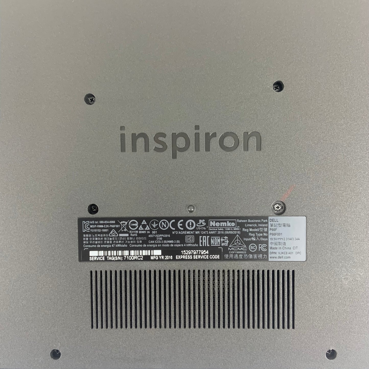 Dell Inspiron 5567 15.6" i7-7500U 2.7GHz 8GB RAM 500GB HDD