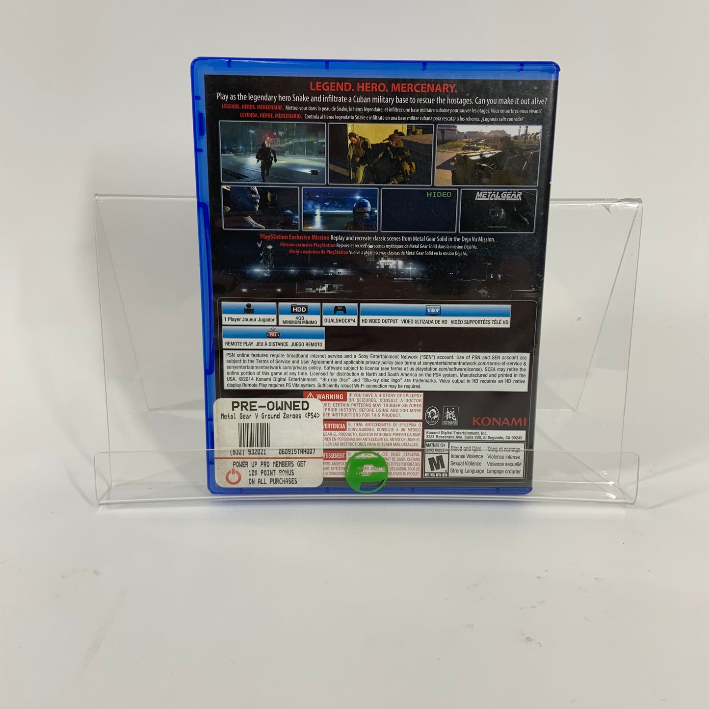 Metal Gear Solid V: Ground Zeroes (Sony PlayStation 4 PS4, 2014)
