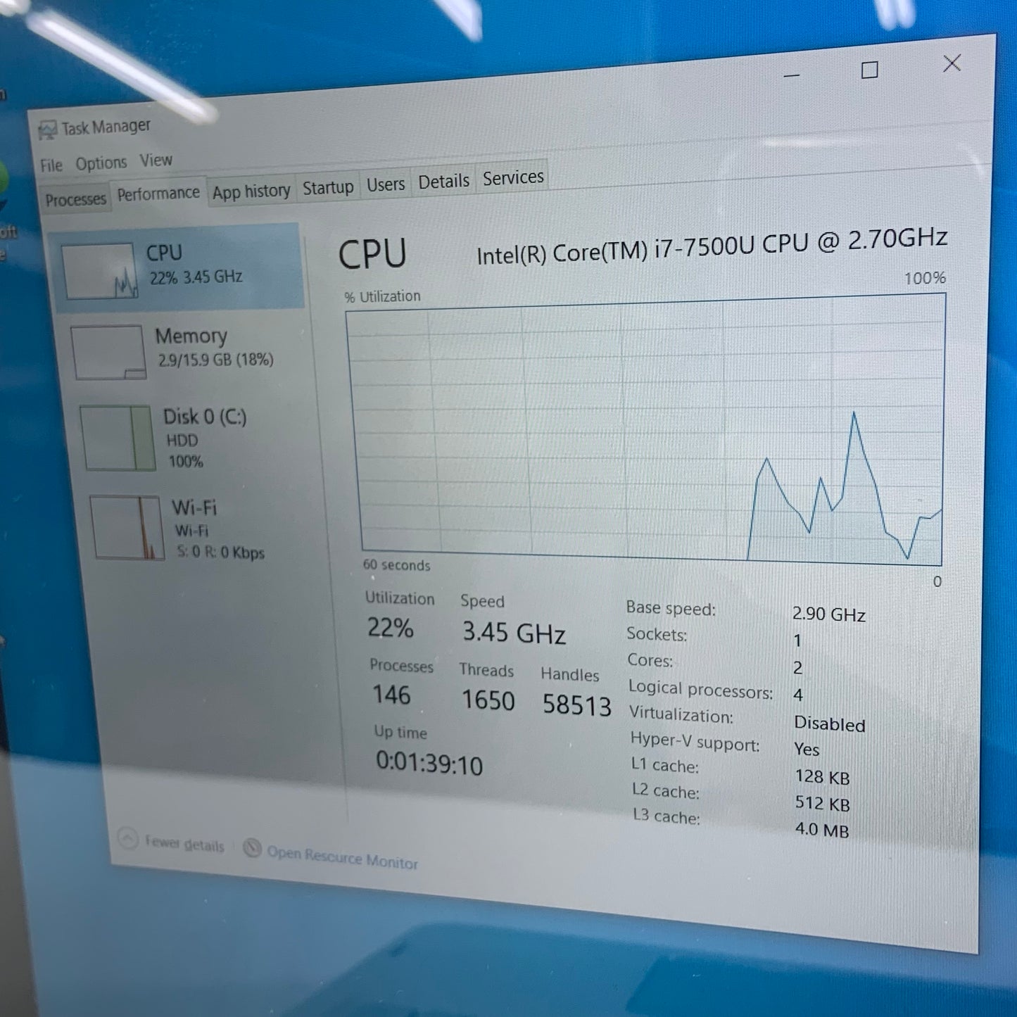 HP Envy X360 M6 15.6" i7-7500U 2.9GHz 16GB RAM 1TB HDD