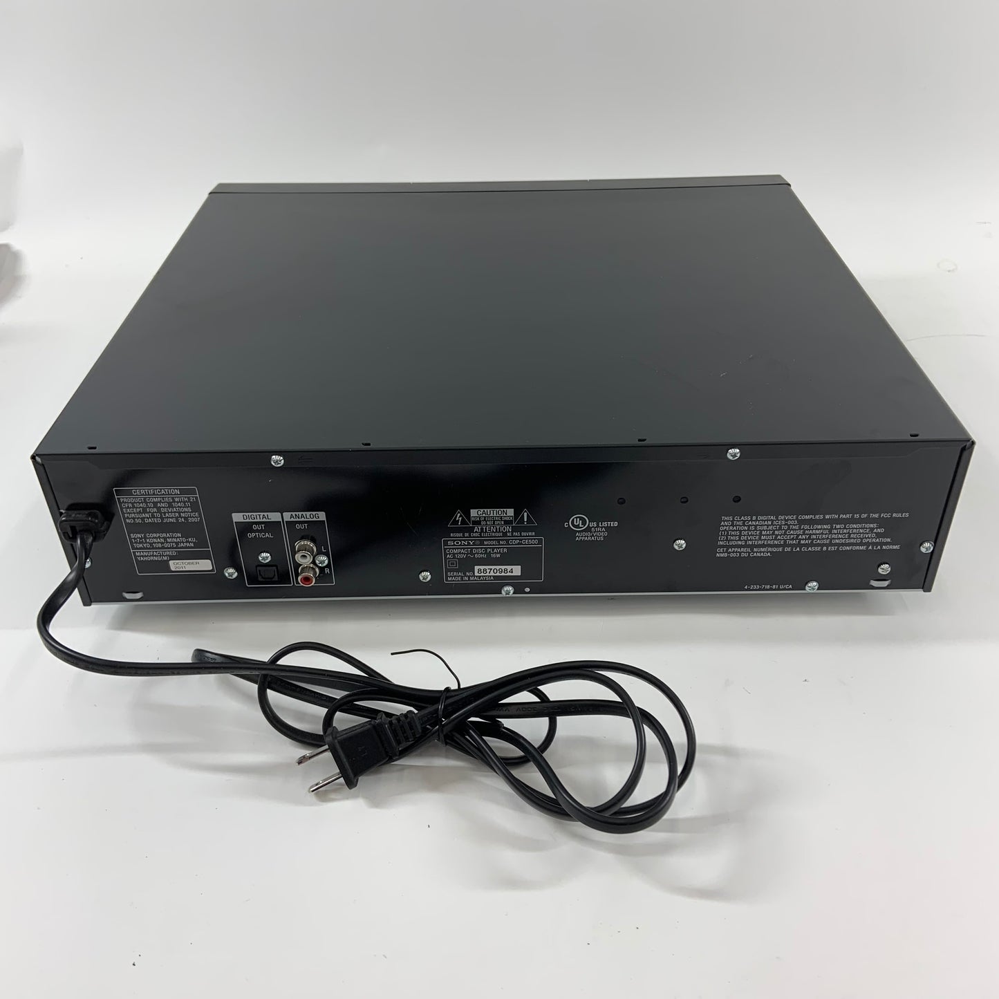 Sony Compact Disc Player CDP-CE500