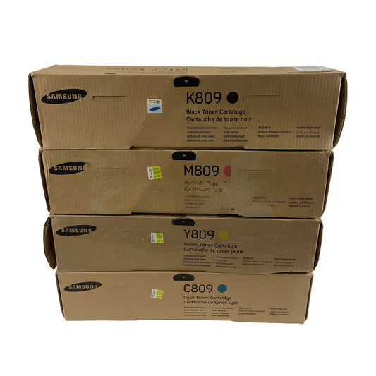 New Set of Samsung CLT-C809S, K809S, Y809S, M809S Toner Cartridges