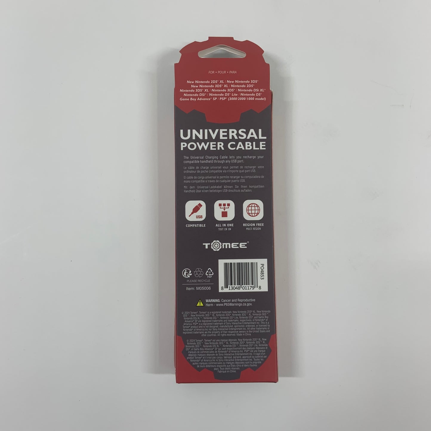 New Tomee Universal Power Cable For Handheld Consoles