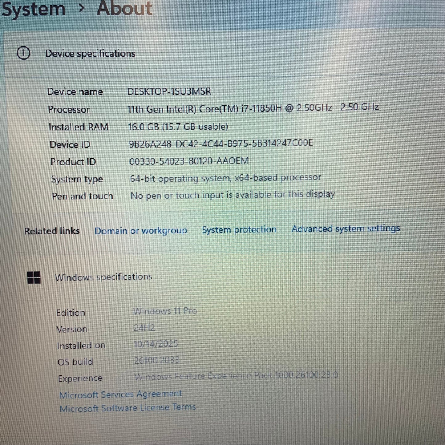 Dell Latitude 5521 15.6" i7-11850H 2.5GHz 16GB RAM 256GB SSD WIN 11 PRO
