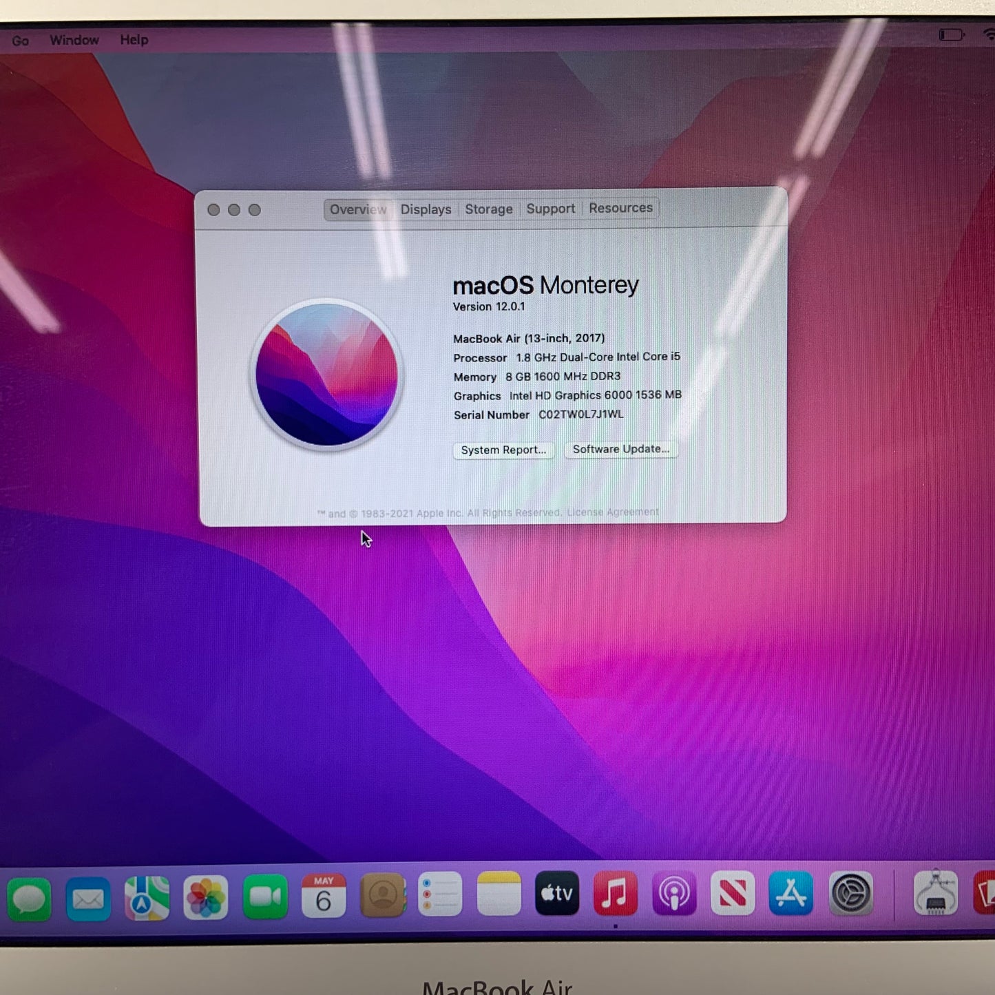2017 Apple MacBook Air 13.3" i5 1.8GHz 8GB RAM 256GB SSD Silver A1466