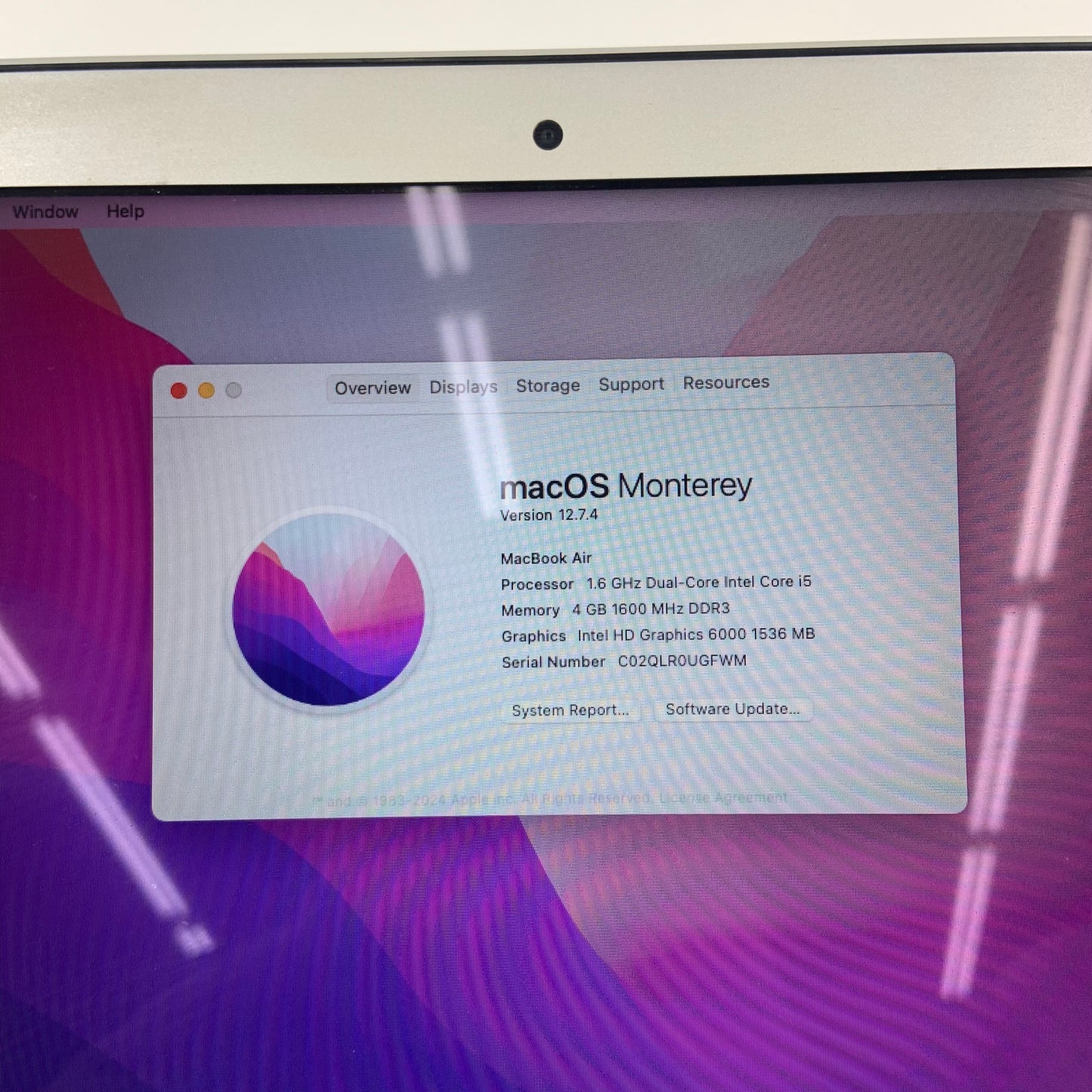 2015 Apple MacBook Air 11" i5 1.6GHz 4GB RAM 128GB SSD Silver A1465