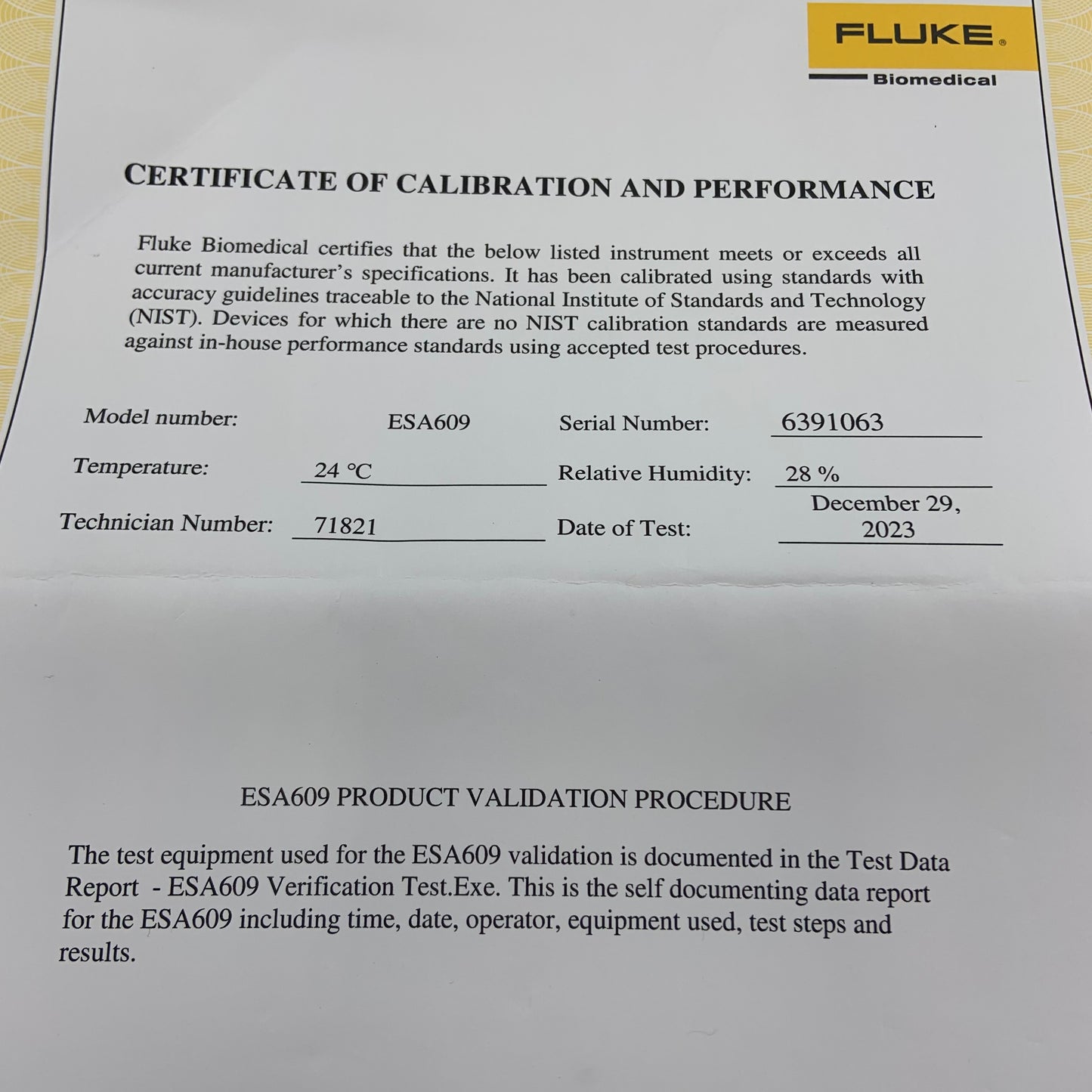 Fluke Biomedical ESA609 Electric Safety Analyzer