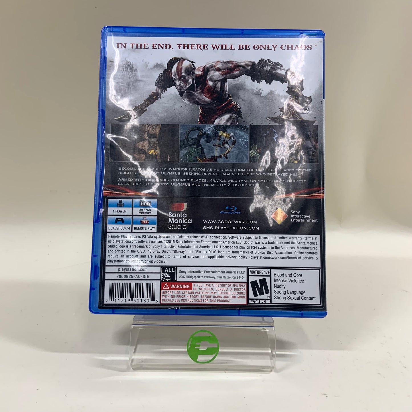 God of War III: Remastered (Sony PlayStation 4 PS4, 2015)