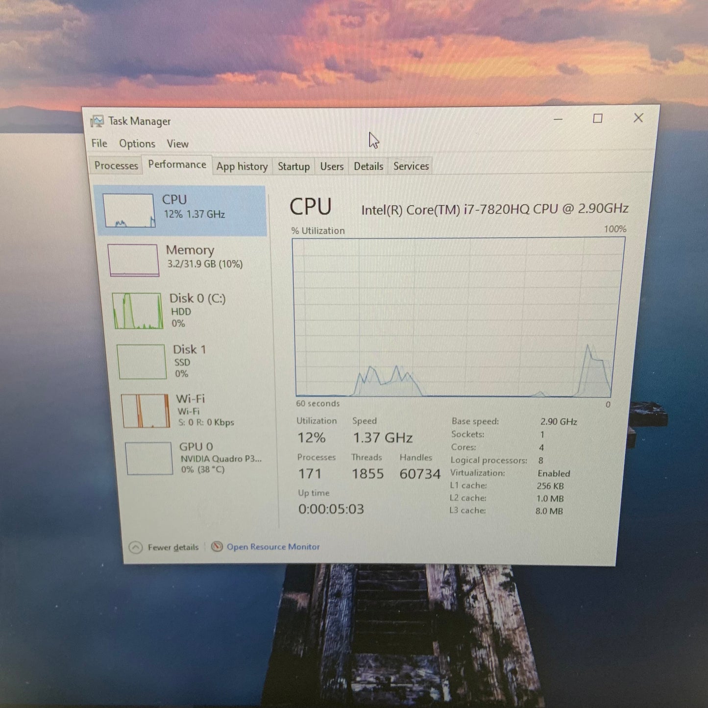 Dell Precision 7720 17" i7-7820HQ 32GB RAM 1.5TB STORAGE 512GB SSD Quadro P3000