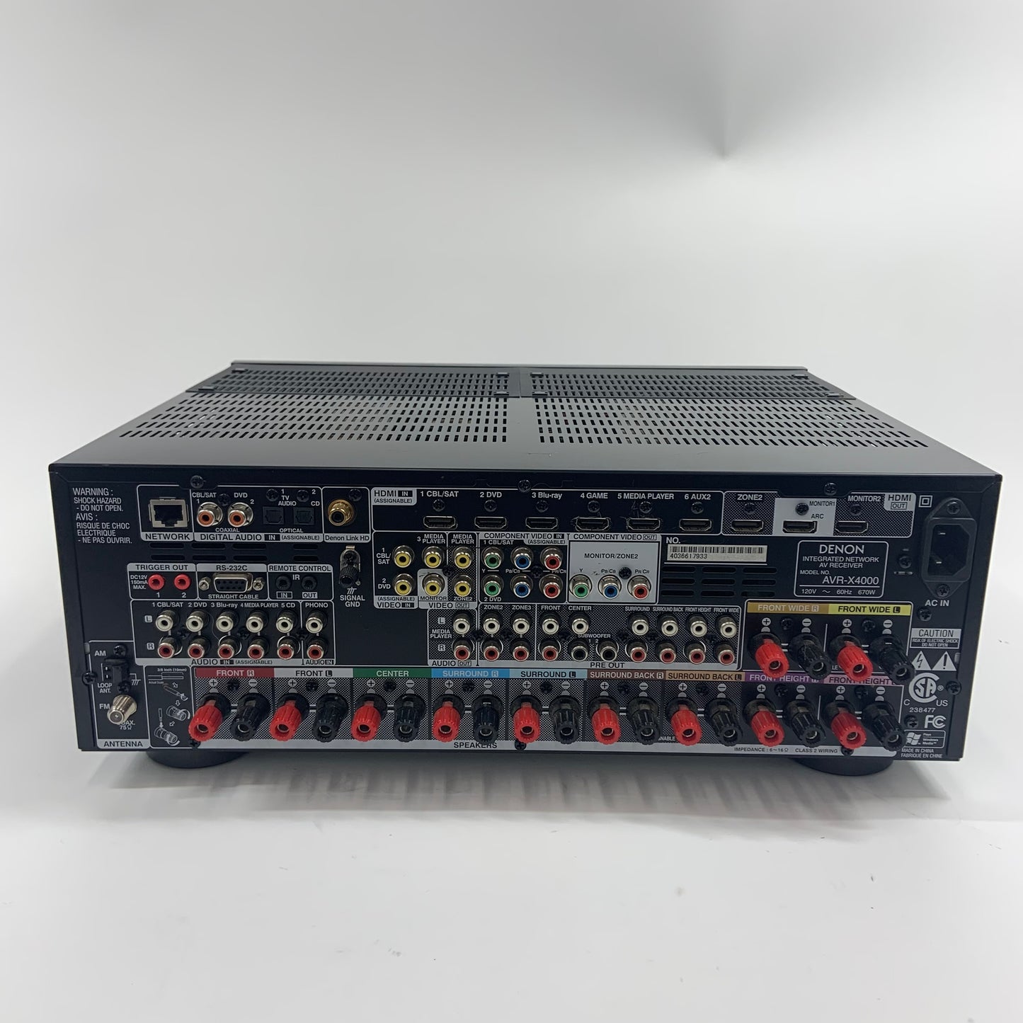 denon AVR-X4000 command series Integrated Network AV Receiver