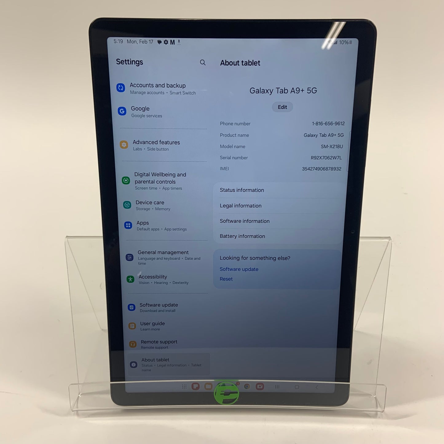 T-Mobile Samsung Galaxy Tab A9 Plus 5G 11.0" 64GB Black SM-X218U