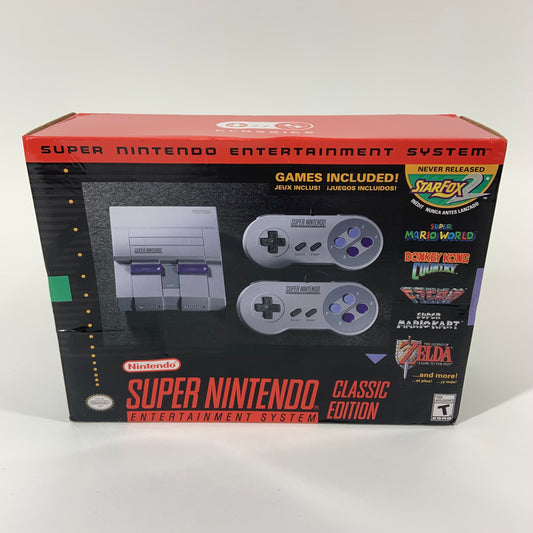 NEW OPEN BOX Super Nintendo SNES Classic Edition Video Game Console CLV-201 Gray