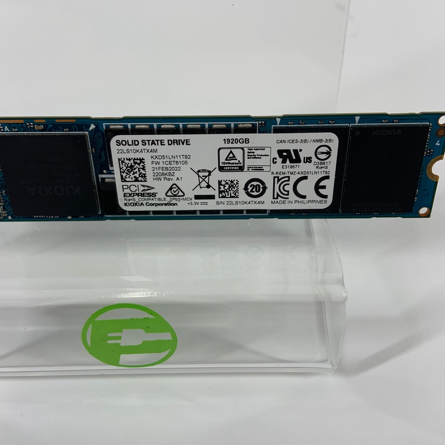 Kioxia 22110mm XD5 1.92 TB M.2 NVMe Gen 3.0 x 4 SSD KXD51LN11T92