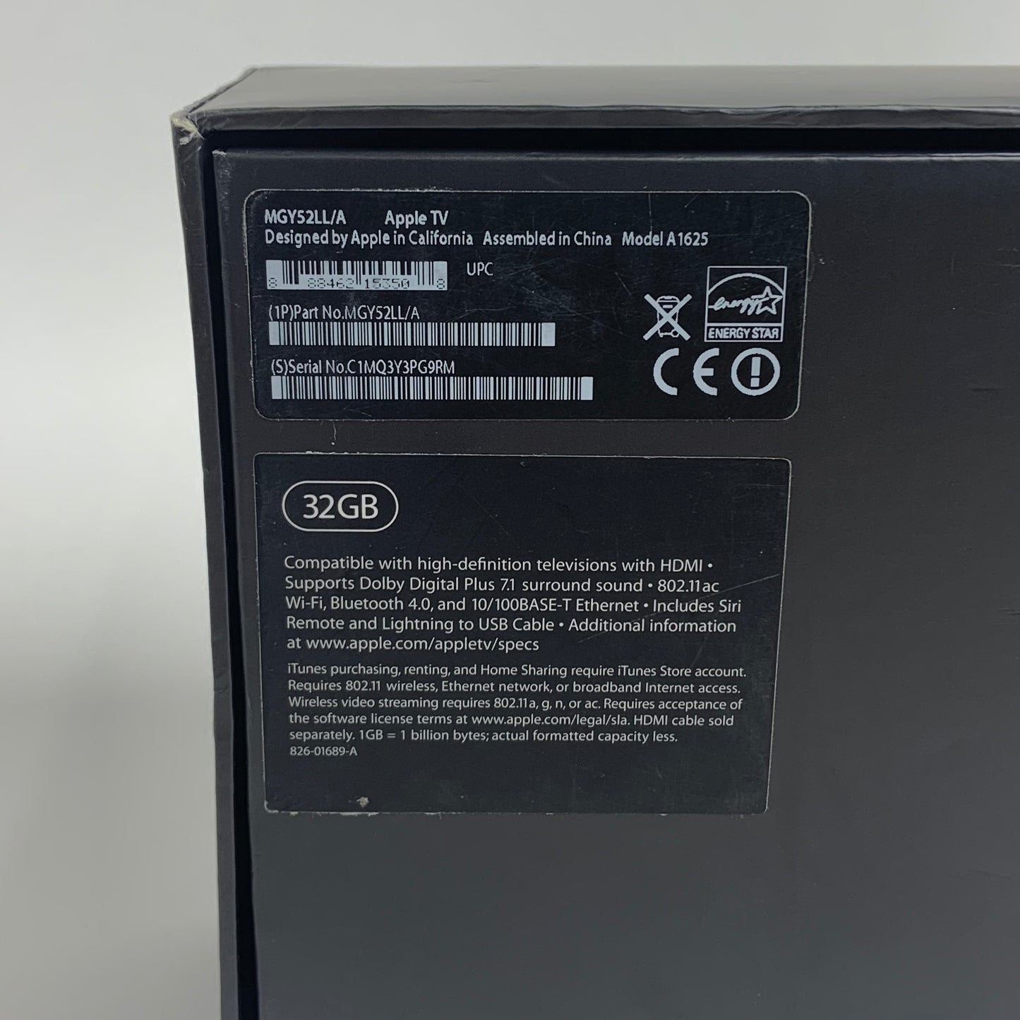 Apple TV HD 4th Gen 32GB Digital HD Media Streamer MGY52LL/A WiFi + Ethernet