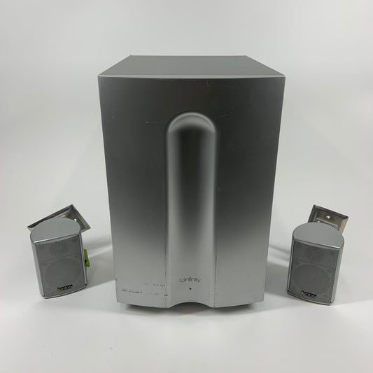 Infinity BD-D5700 Silver Powered Subwoofer with Wall Mounted Speakers BUNDLE