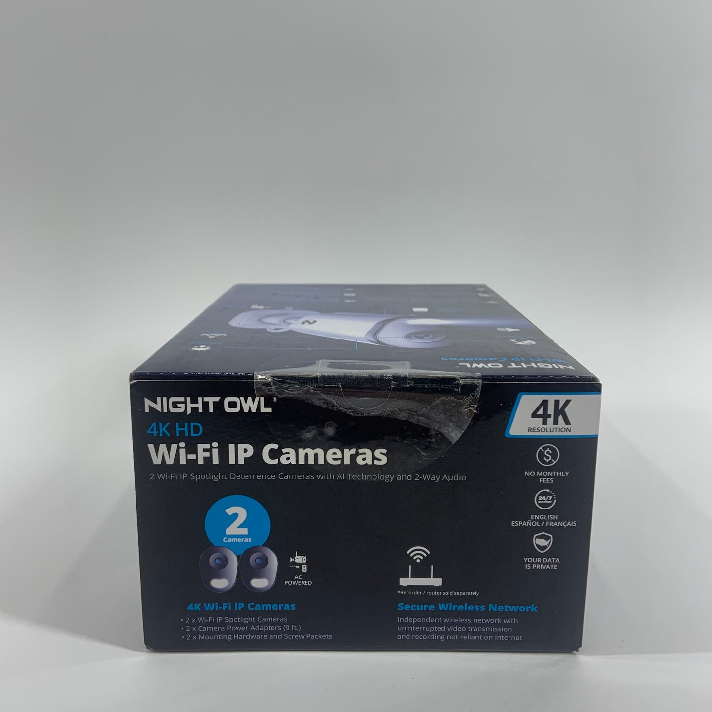New Night Owl 4K HD Wi-Fi IP Cameras Deterrence Cameras With Two Way Audio