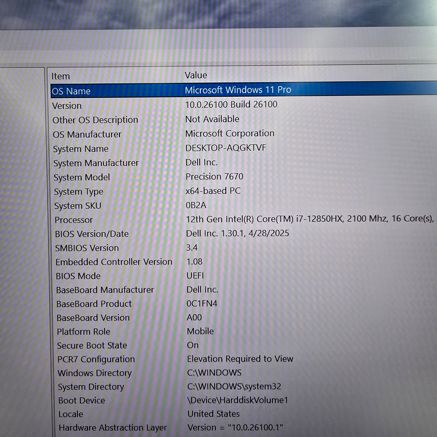 Dell Precision 7670 16" i7-12850HX 32GB RAM 1TB SSD RTX A1000 W11P Studio Laptop