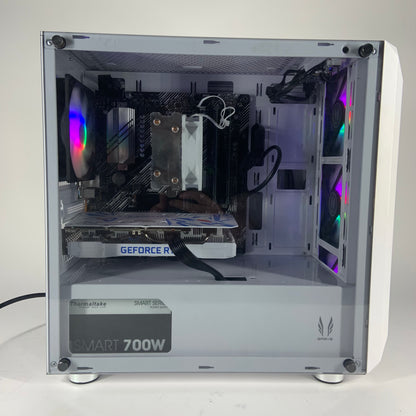 Custom White Micro-ATX RGB Gaming Ryzen 5 5600 GeForce RTX 3050 1TB SSD 16GB RAM Gaming PC