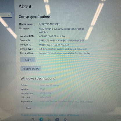 HP Laptop 14-DK1022WM 14" Ryzen 3 3250U 2.6GHz 4GB RAM 128GB SSD