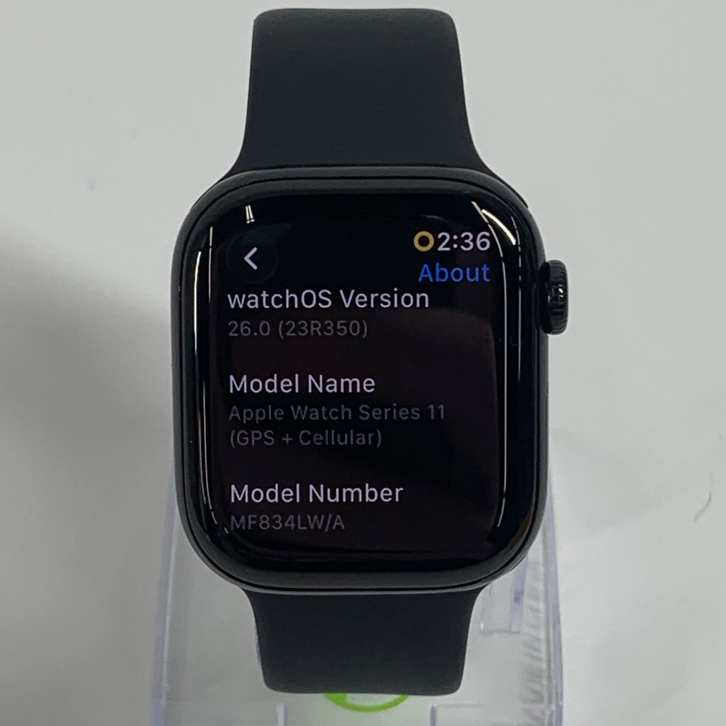 Unlocked Apple Watch Series 11 42MM Jet Black Aluminum Black Sport Band WARRANTY