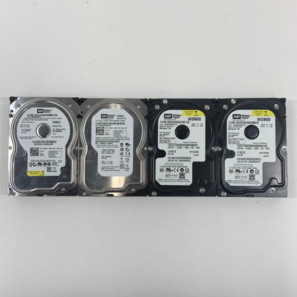 LOT OF 4 Western Digital WD800 80GB SATA 3.5" HDD N/A