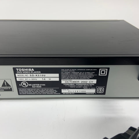 TOSHIBA SD-K510U DVD Player