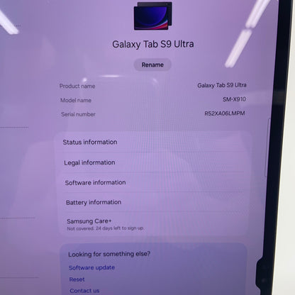 WiFi Only Samsung Galaxy Tab S9 Ultra 256GB Graphite SM-X910