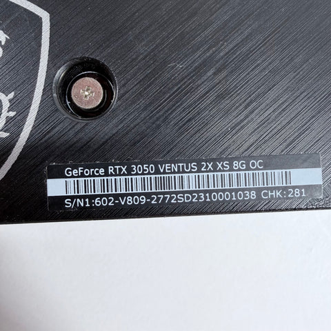 MSI GeForce RTX 3050 Ventus 2X XS 8GB GDDR6 Graphics Card