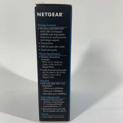 New NETGEAR WIFI USB ADAPTER WiFi 6E A8000 