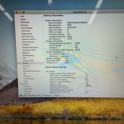  2017 Apple MacBook Air 13.3" i5 1.8GHz 8GB RAM 256GB A1466