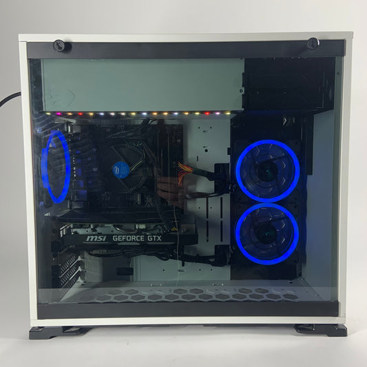 White Budget i5-8600K 16GB RAM 120GB Boot 1TB HDD GeForce GTX 1660 Super