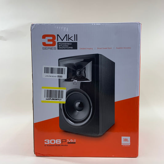 New JBL Powered Studio Monitors Powered Subwoofer System Black 306P MKII