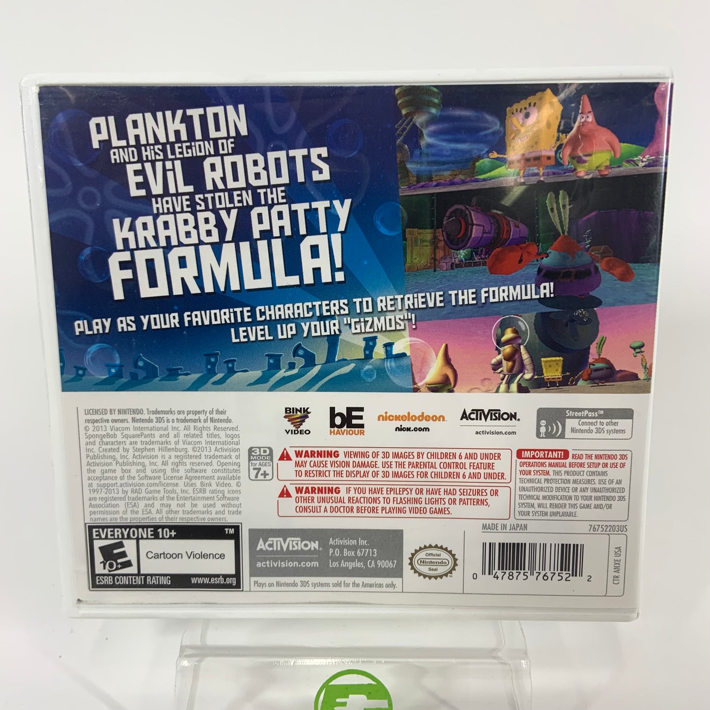 SpongeBob SquarePants: Plankton's Robotic Revenge (Nintendo 3DS, 2013)