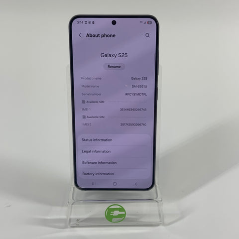 T-Mobile Samsung Galaxy S25 12GB RAM 128GB SM-S931U Silver Shadow