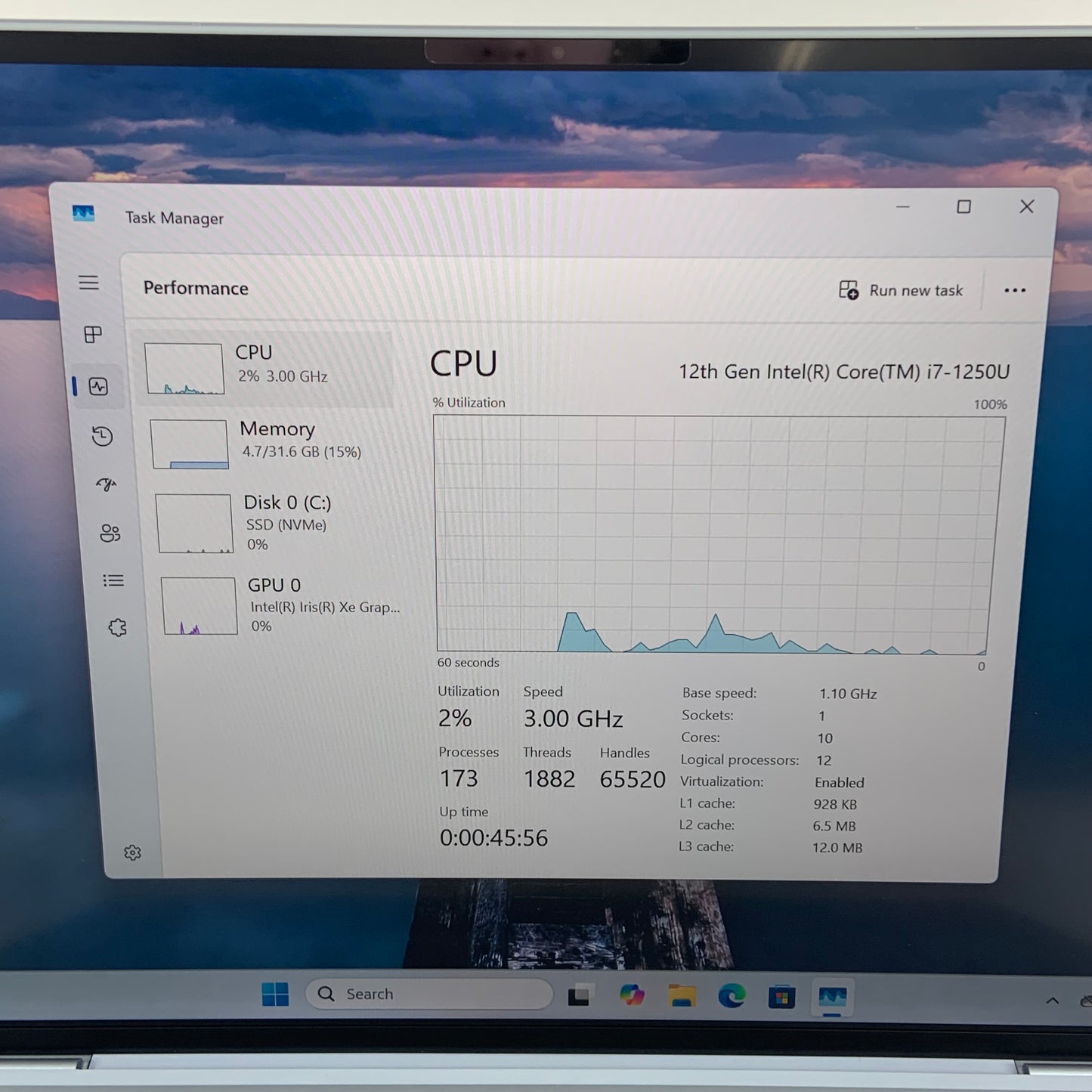 Dell XPS 13 9315 P153G 13.4" i7-1250U 1.1GHz 32GB RAM 1TB SSD
