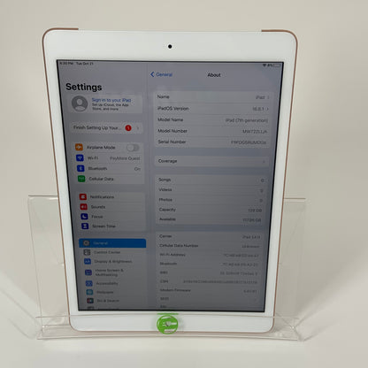 Unlocked Apple iPad 7th Gen 128GB 16.6.1 Gold MW722LL/A