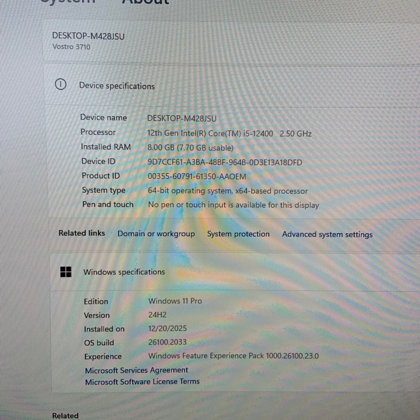 Dell Vostro 3710 i5-12400 2.50GHz 8GB RAM 256GB SSD WIN 11 PRO