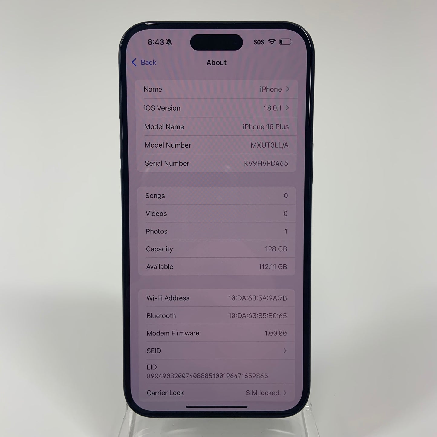 T-Mobile Apple iPhone 16 Plus 128GB Black MXUT3LL/A