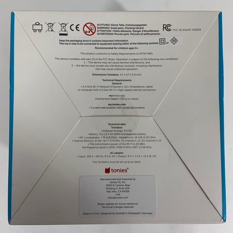 New Tonies Starter Set Kids Audio Player / Educational Toy 10003