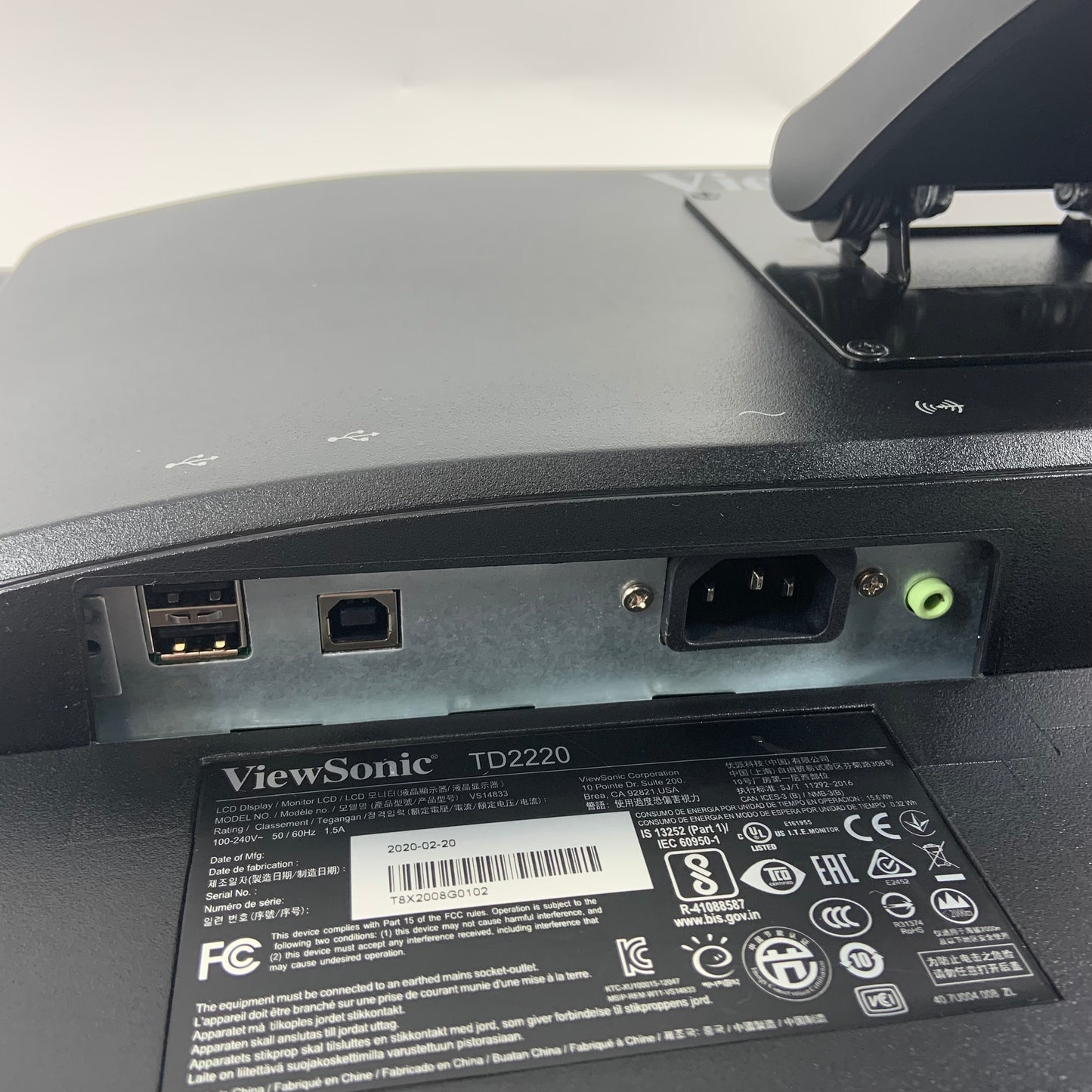 ViewSonic 22" TD2220 FHD Touchscreen LED 60Hz Business Monitor