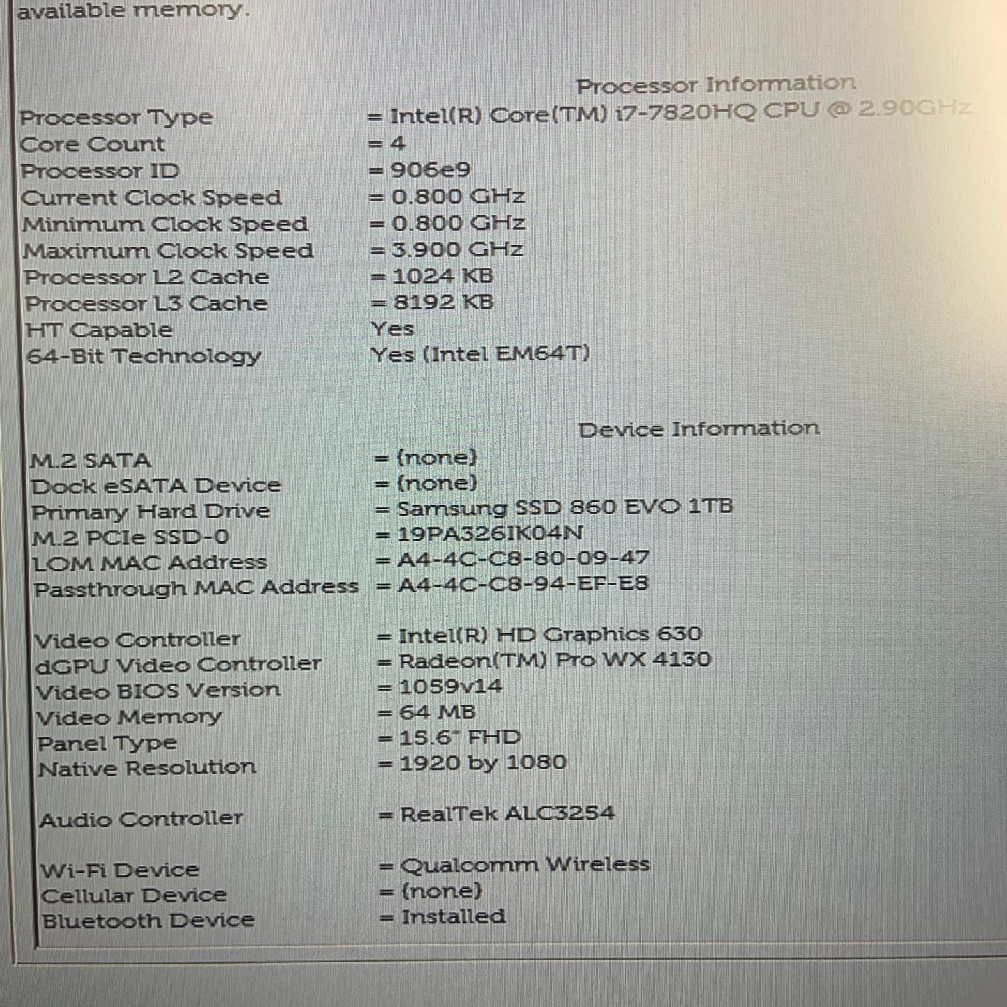 Dell Precision 7520 i7-7820HQ 32GB RAM 1TB SSD 512GB SSD WIN 11 PRO