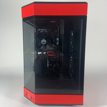 Red Black HYTE Y60 AMD Ryzen 7 7700X Sapphire 7900 XT 20GB 4TB Storage 32GB DDR5 Custom Stealth Gaming PC