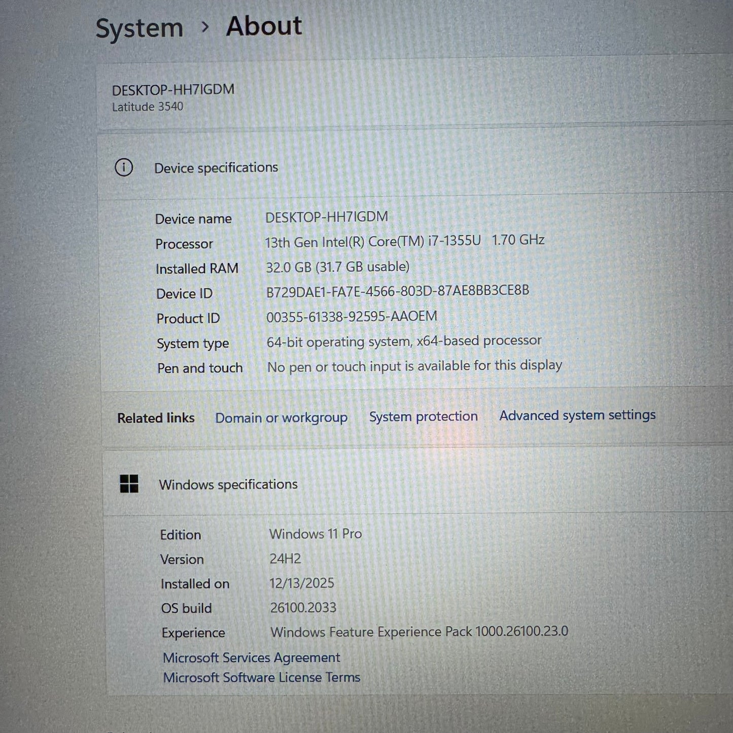 Dell Latitude 3540 15.6" i7-1355U 1.7GHz 32GB RAM 1TB SSD WIN 11 PRO