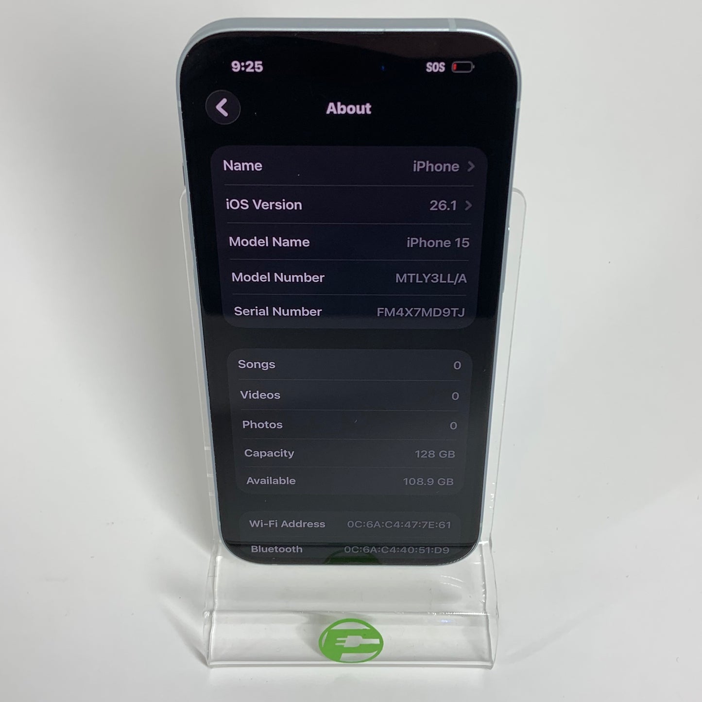 Factory Unlocked Apple iPhone 15 128GB Blue MTLY3LL/A