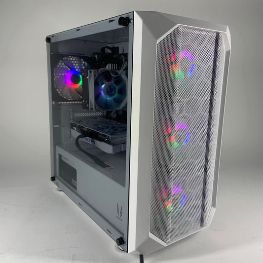 Custom White Micro-ATX RGB Gaming Ryzen 5 5600 GeForce RTX 3050 1TB SSD 16GB RAM Gaming PC