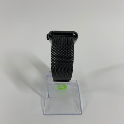Unlocked Apple Watch Series 3 42MM Black Stainless Steel Milanese Loop A1861