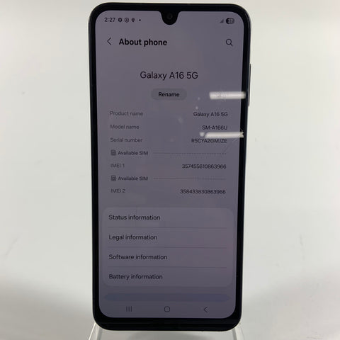 T-Mobile Samsung Galaxy A16 5G 12GB RAM 128GB SM-A166U Absolute Black