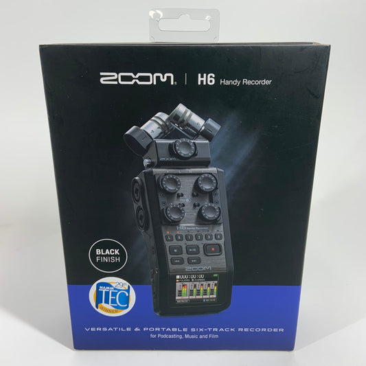 Zoom H6 All Black 6-Track Portable Handy Recorder OPEN BOX