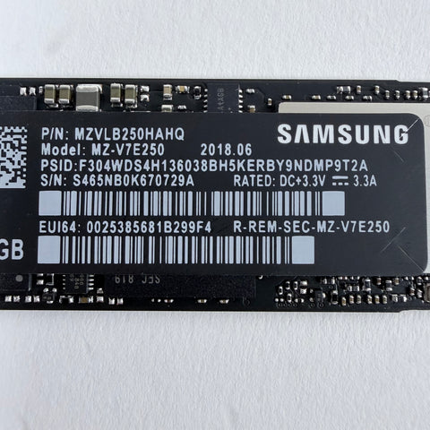 Samsung M.2 2280 970 EVO 250GB PCIe Gen 3.0 x4 SSD MZ-V7E250BW