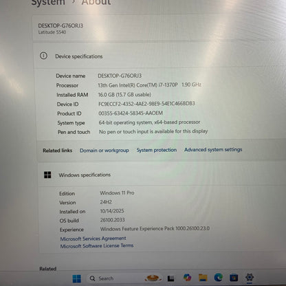 Dell Latitude 5540 15.6" i7-1370P 5.2GHz 16GB RAM 256GB SSD EXCELLENT BATT